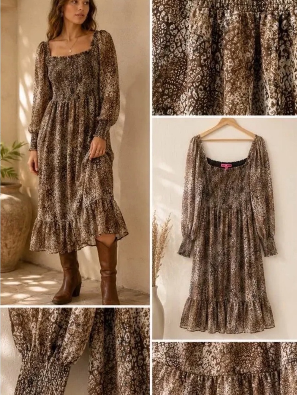 Betsy Johnson Snake print smock dress